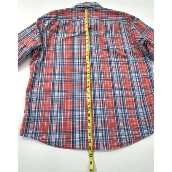 Untuckit Shirt Mens XL Pink Blue Plaid Long Sleeve Button Down Cotton Spring - Picture 9 of 12